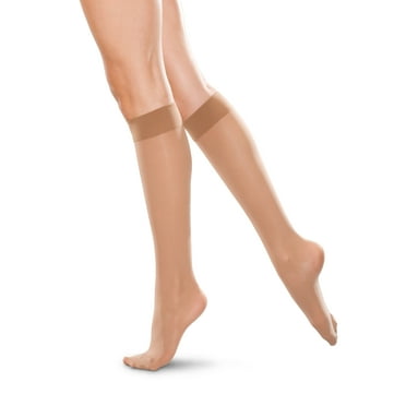 Therafirm Women's Sheer Support Knee Highs 20-30mmHg (Sand) 4X-Large