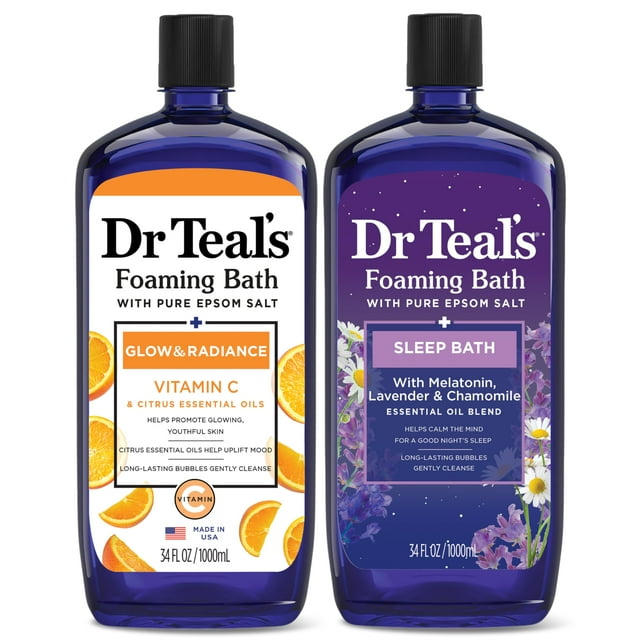 Baño espumoso Dr. Teal's con sal pura de Epsom y vitamina C 1Lx2