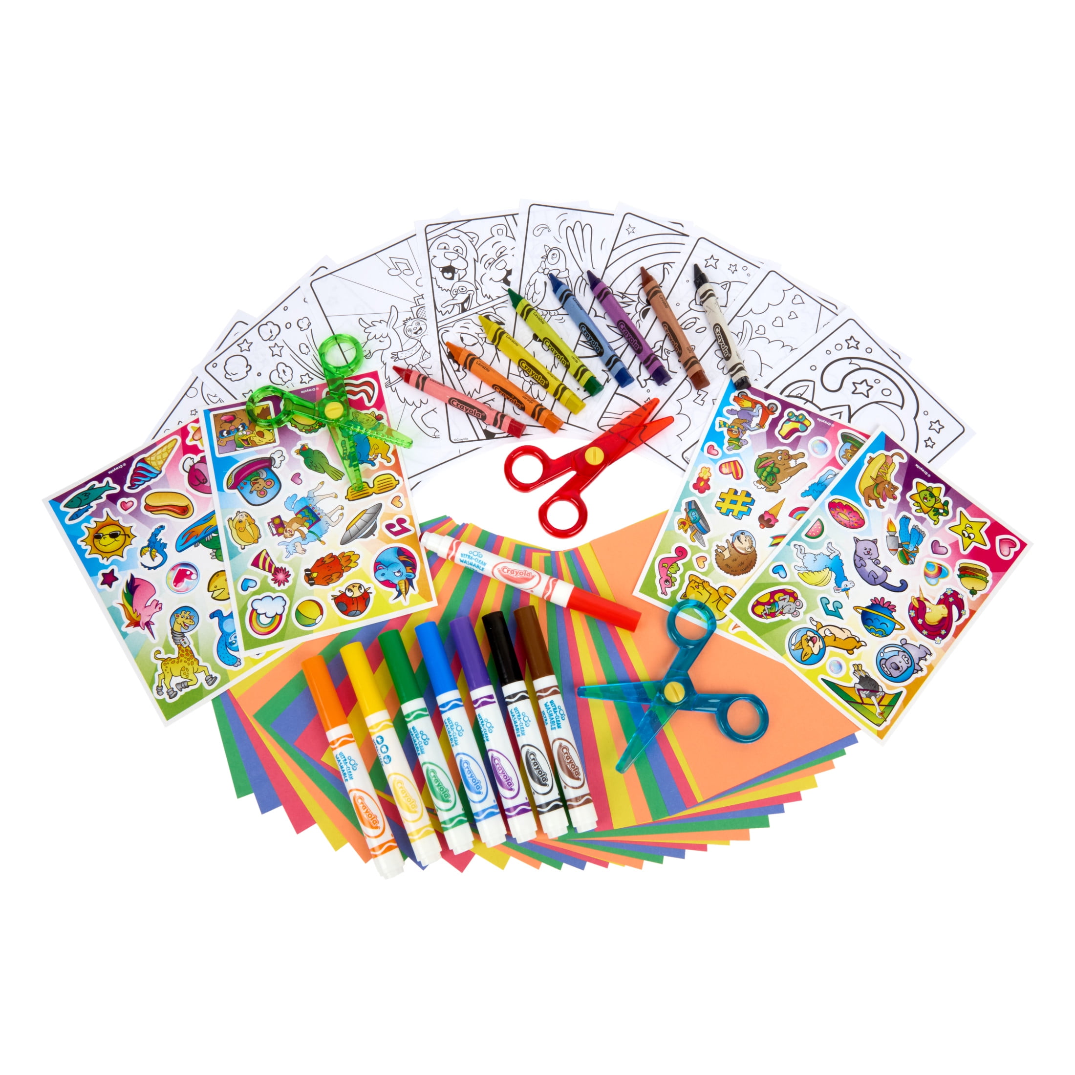 Crayola Young Kids Preschool Colossal Tub, Arts and Crafts Kit, Tipod Markers, Safety Scissors, Creative Toddler Gift, Ages 3, 4, 5, 6
