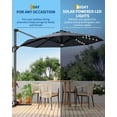 thumbnail image 4 of Qinain 10ft Cantilever Patio Umbrella, 360-Degree Rotation Hanging Offset Market Outdoor Sun Shade w/Lights, Easy Tilt, Cross Base for Backyard, 4 of 7