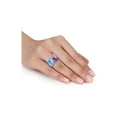 thumbnail image 5 of 10.00 Carat (Ctw) Blue Topaz, Pink Amethyst, Amethyst Three Stone Ring in Sterling Silver for Women, 5 of 6