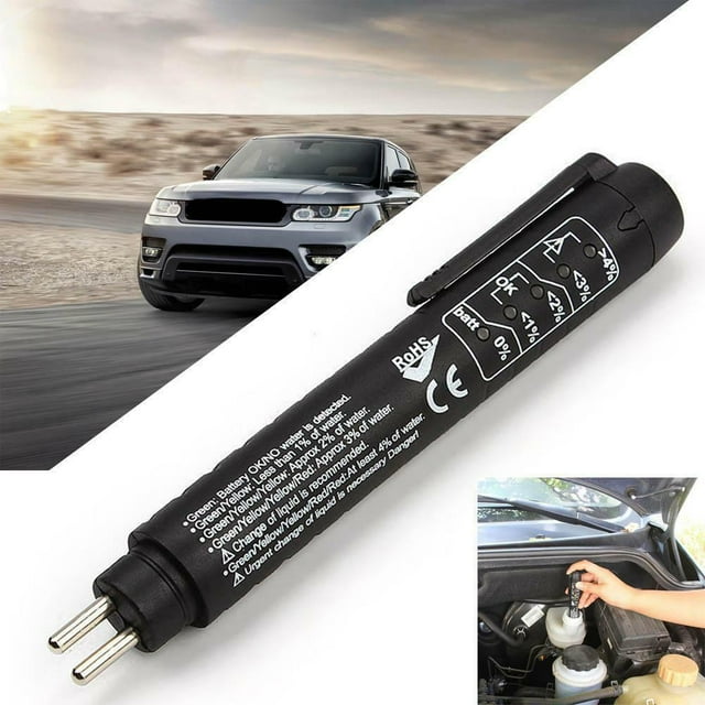 Brake Fluid Tester Pen LED Moisture Water Compact Tool Test Indicator DOT4 DOT3