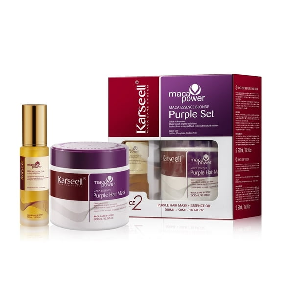 Karseell Purple Hair Mask with Argan Oil for Blonde Silver Gray Hair, Brass Neutralizing Treatment 16.9 fl oz   1.69 fl oz