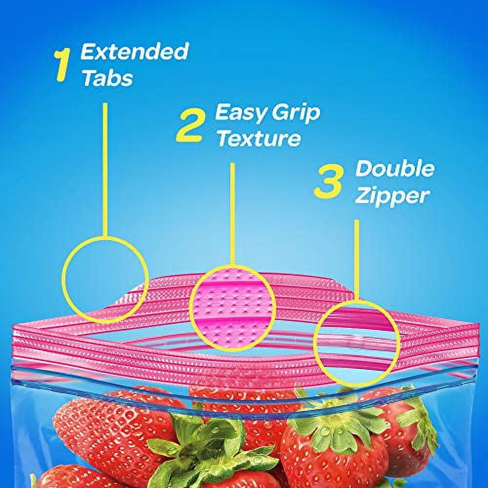 Ziploc® Brand Storage Bags with Grip 'n Seal Technology, Quart, 100 Count
