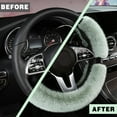 thumbnail image 4 of Fluffy Steering Wheel Cover for Women with Bling Crystal Diamond, Warm & Anti-Slip Plush Fur, Universal Fit for 14.5-15 Inch Steering Wheels, 4 of 10