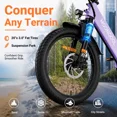 thumbnail image 6 of MOONCOOL Folding Electric Bike for Adults, 1200W 85Nm Motor , 48V 14Ah Battery, 20" Fat Tire Ebike w/ MIK Rack, Full Suspension, Hydraulic Disc Brakes, 7-Speed, Torque & Cadence Dual Sensor,20 MPH, 6 of 10