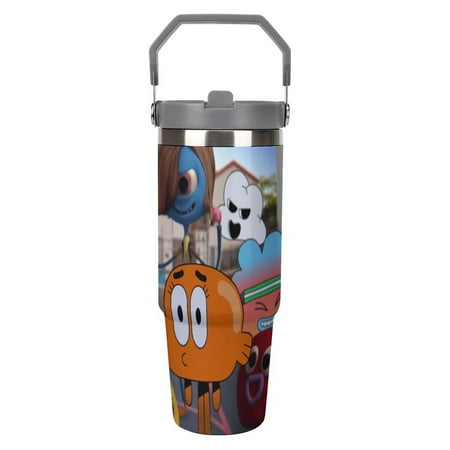 

The Amazing World of Gum_ball American Horror Stories Anime 30oz Stainless Steel Vacuum Insulated Tumbler with Lid And Straw for Water Insulated Water Bottle Fits in Any Car Cup Holders Double Wall I