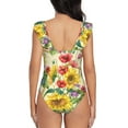 thumbnail image 6 of Yiaed Sunflower Cornflower Poppy Print Women's Ruffled One Piece Swimsuit V Neck Swimwear Slimming Monokini for Woman-XX-Large, 6 of 8