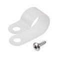 thumbnail image 1 of Unique Bargains 13.2mm Nylon R Type Pince à Câble avec Vis Blanc 50 Pièces, 1 of 5