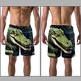 thumbnail image 3 of luoweisi Men's Beach Shorts Quick Dry Swim Trunks with Mesh Lining Crocodile L, 3 of 5