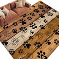 thumbnail image 2 of Area Rug for Living Room, Yellow Brown Non-Slip Indoor Large Carpet for Bedroom/Dining Room, Farmhouse Dog Paw Vintage Washable Low-Profile Rectangle Floor Runner Rugs - 5 x 7 Ft, 2 of 7