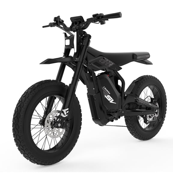 Electric Mountain Bike for Adults, 750W Motor 60V 27Ah Battery, 80Miles Long Range, 28MPH High-Speed, 20" Fat Tire All-Terrain Bicycle with Hydraulic Suspension