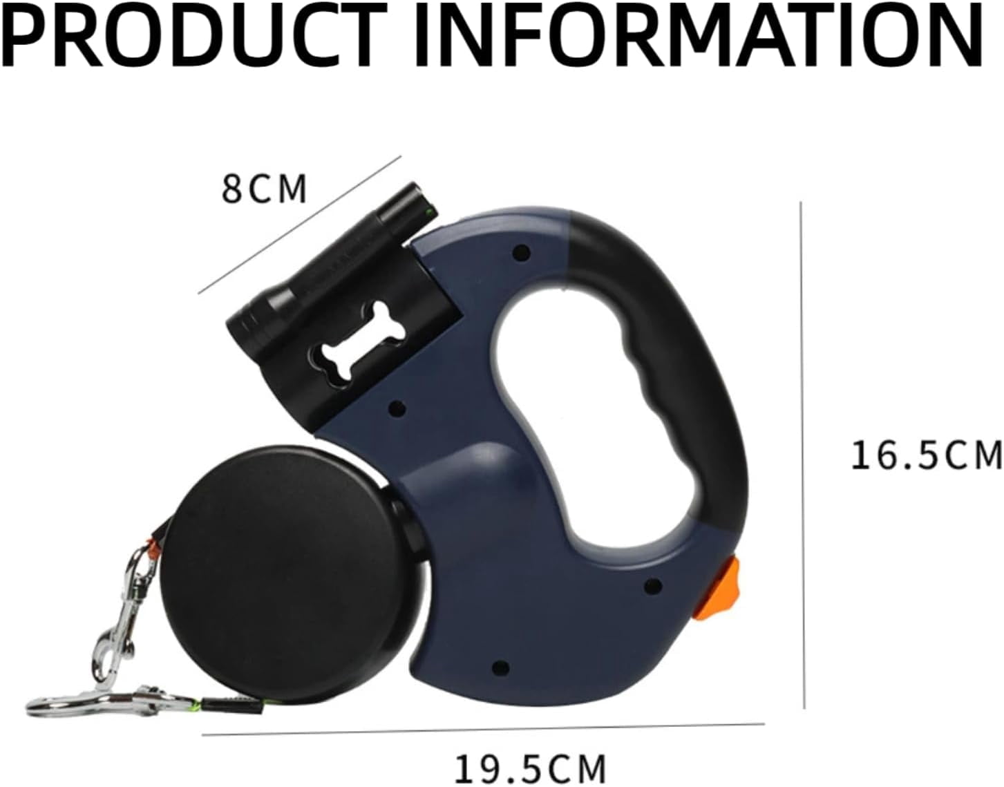 2026 New Dual Retractable Dog Leash with Light & Bring a Flashlight and a Stool Bag Holder | Tangle-Free 360° Swivel for 2 Dogs | Reflective & One-Hand Brake for Medium Small Pets
