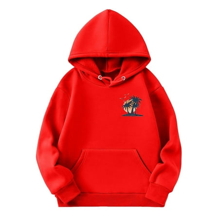 

Kids Girls Sports Shirt Boy Girl Coconut Tree Print Casual Solid Color Hoodie Pullover Hooded Sweatshirt with Pocket Suitable for Teen Teen Boy Hoodies Shirt Hoodie Boys Comfy Jr Youth Youth Blanket