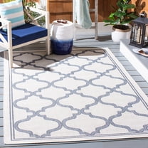 Safavieh Martha Stewart Outdoor Ashen Geometric Machine Washable Indoor/Outdoor Area Rug, Silver/Gray, 5'3" x 7'6"