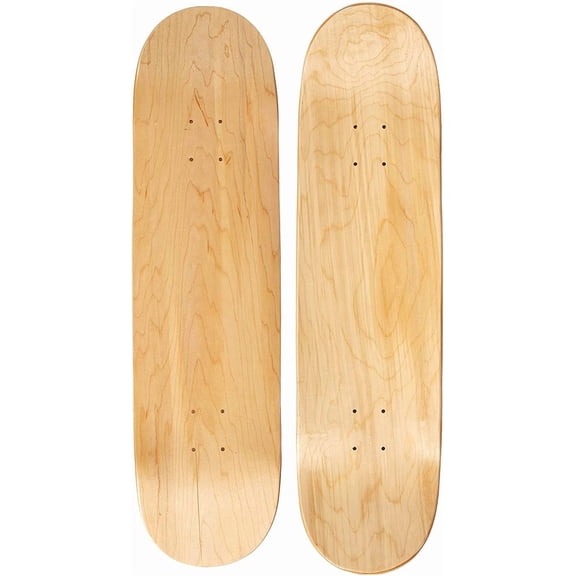 Blank Skateboard Deck - Premium 7-Ply Maple Construction - Natural Wood - Choose from 10 Sizes - Includes 1 Board