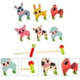 OUNONA Croquet Set Kids Game Games Toys Wooden Animal Outdoor Lawn