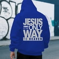 thumbnail image 4 of Christian Hoodies for Men 2025 Jesus Christ Is The Only Way To Heaven Hoodie Hooded Sweatshirt with Pockets Pullover, 4 of 7