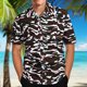thumbnail image 2 of Camisas Hawaianas Para Hombre Blusa suelta con cuello estampado Camisas informales de para hombres Camisas de manga corta para hombres de primavera (Coffee, XXL), 2 of 6