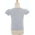 thumbnail image 3 of Nyeemya Kids Girls Soft Cotton Basic T-shirt Summer Round Neck Puff Short Sleeve Solid Color Tee Grey 5T, 3 of 6