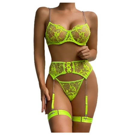 

Women Underwear Bra Lace Transparent Embroidery Garter Belt Lingerie Roleplay Sets