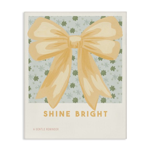 Stupell Industries Cottage Shine Bright Yellow Bow Canvas Art, 16 x 20, by Courtney Haley