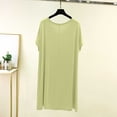 thumbnail image 4 of Night Shirt for Women Short Sleeve Nightgown for Women Round Neck Loose Breathable Sleep Dress Summer Soft Comfy Home Nightshirt Green One Size, 4 of 5