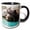 Black/White, variant on 3drose, Alaska, Lake Clark. Headshots of Two Grizzly Bears Swimming., 11oz Magic Transforming Mug