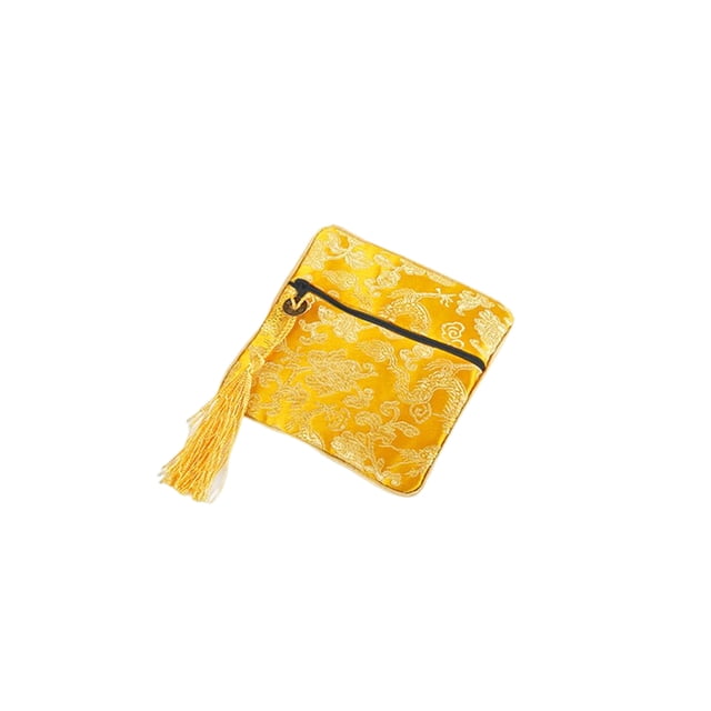 Anillo collar bolsa de almacenamiento portátil colgante organizador pendiente joyería embalaje para escaparate tienda viaje al aire libre Ropa, zapatos y accesorios Miscelánea patrón amarillo Minnieouse AP016517-02
