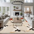 thumbnail image 3 of Japanese Style Area Rugs 5'x8', Washable Small Throw Rugs for Classroom Bedroom, Country Vintage Blossom Peony Birds Indoor Outdoor Rug Non-Slip Low Pile Carpet Runner Reversible Floor Mats, 3 of 8