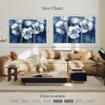 thumbnail image 3 of Elephant Stock Blooming Poppies In A Vase Wall Art - Horizontal Multi Panel Canvas - Living Room Wall Decor - Floral And Botanical Multi Panel - Blue And White Decor By Nan - 50" x 32", 3 of 4