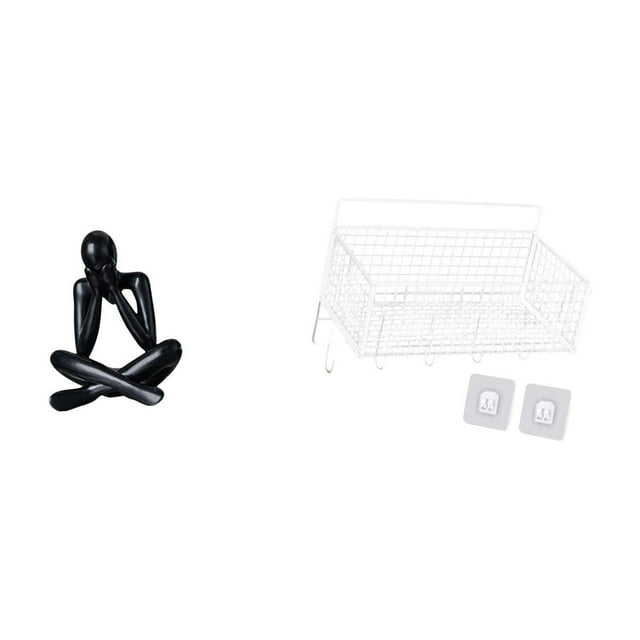 Cesta colgante de almacenamiento con figura abstracta para escritorio, organizador de pared, estantes de pared fabricados en polipropileno, ideal para