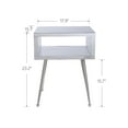 thumbnail image 5 of Modern Side Table for Small Space, Simple Mirrored Nightstand for Bedroom, Small End Table for Living Room, Wood Bedside Table for Home Office, White, D4115, 5 of 10