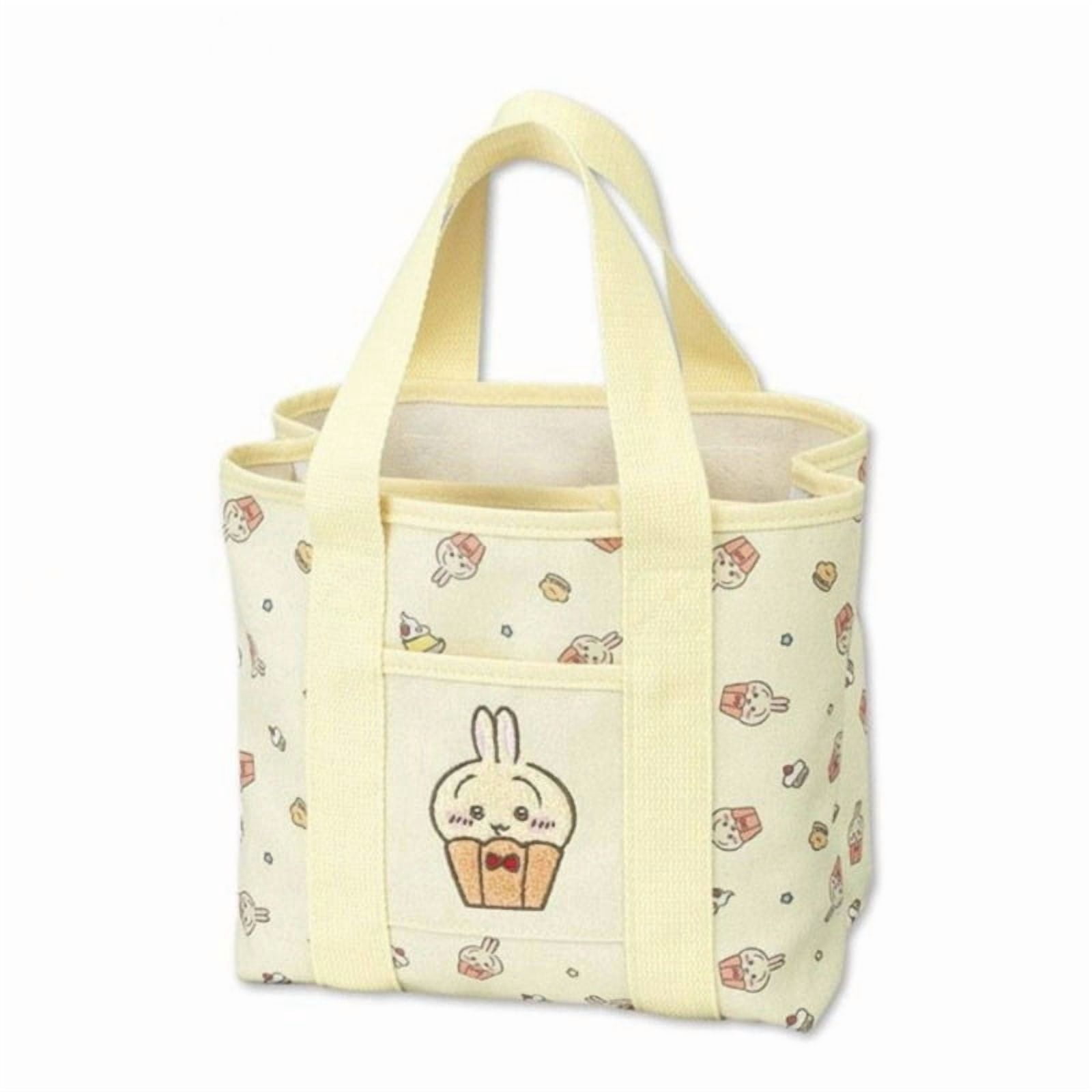 Chiikawa Bento Bag Hachiware Cartoon Cute Character Canvas Open Partition Layer Tote Creative Lunch Box Bag Commuting Portable