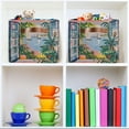 thumbnail image 6 of Yayeee Canvas Storage Basket with Handles for Shelves Fabric Bins Closet Organizer, Floral Seaside, 6 of 8