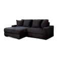 thumbnail image 2 of Benjara Lsy 2pc Oversize Sectional Sofa, Reversible Chaise, Black Jumbo Corduroy, 2 of 6