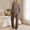 thumbnail image 6 of Yourumao Womens Fleece Pajama Sets for Women 2 Piece Fuzzy Long Sleeve with Long Pants Pjs Soft Cozy Winter Loungewear Pjs, 6 of 8