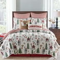 thumbnail image 2 of Merry & Bright by Levtex Home - Fa La La Llama Quilt Set - Twin Quilt (68in. x 86in.) + One Standard Pillow Sham (20in. x 26in.) - Red, Green, Grey, Blue, and White - Reversible - Polyester Blend, 2 of 5