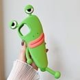 thumbnail image 3 of for iPhone 14 Kawaii Phone Case 3D Cartoon Cute Green Frog Phone Case Soft Silicone Unique Fun Cover Case for Women Girls Slim Fit Anti-Drop Protective Case for iPhone 14, 3 of 15