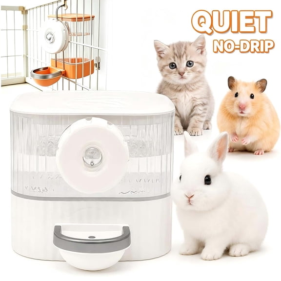 No Drip Rabbit Water Bottle 750ml, Top Refill Pet Water Bowl Bottle for Bunny, Guinea Pig, Ferret, Chinchilla,Squirrel,Hamster,Puppy Kitten, Other Small Animals _ White _ White