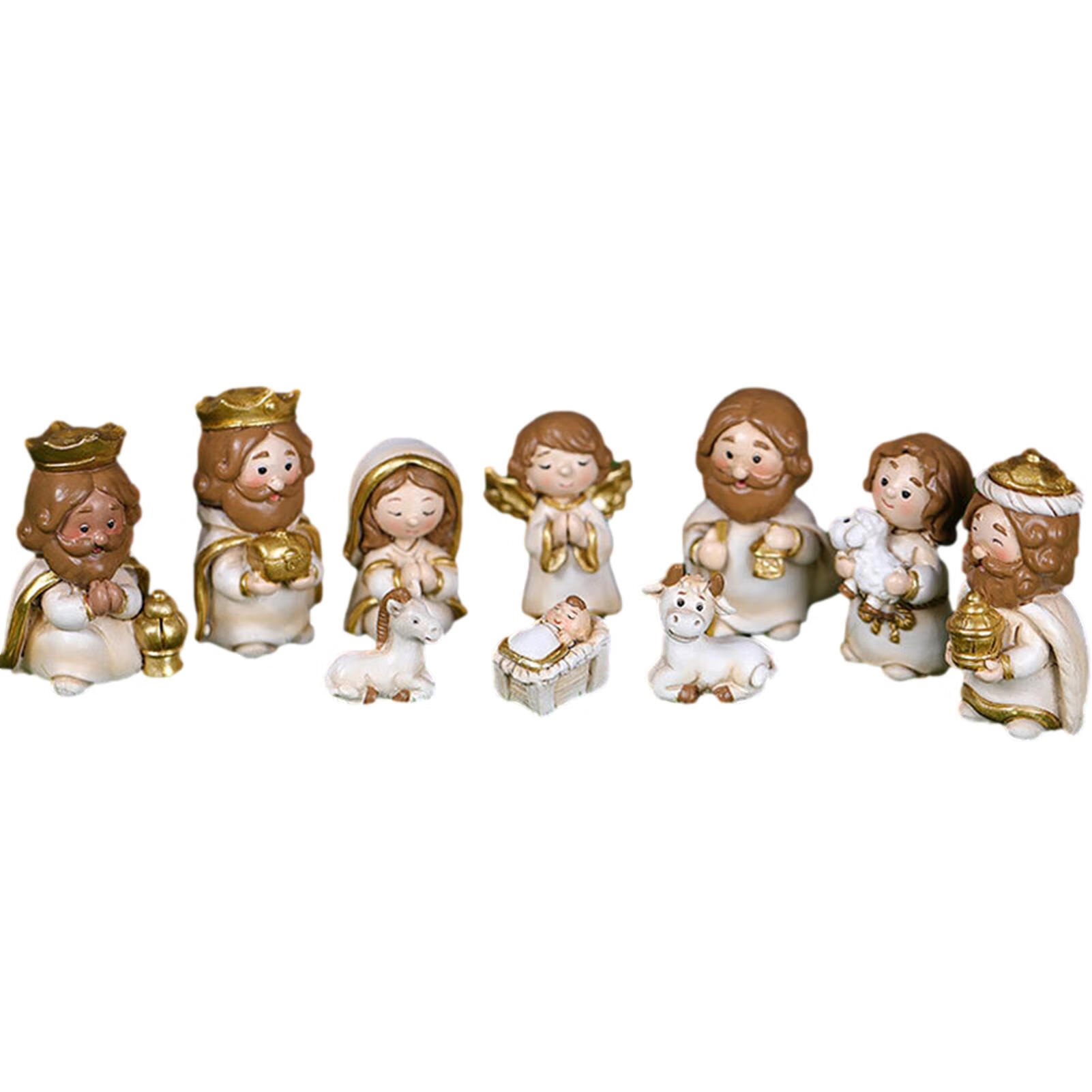 Megawheels Nativity Sets for Christmas 10pcs Resin Manger Scene