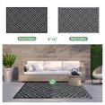 thumbnail image 2 of DEORAB Outdoor Rugs Waterproof Plastic Straw Mat 4'x6' Reversible for RV Patio Deck Beach Black & Gray, 2 of 6