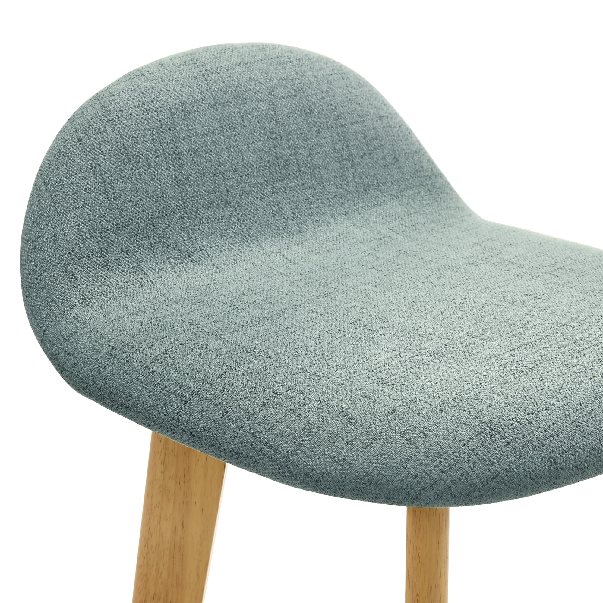 Vera Upholstered Wood Counter Height Barstool in Natural Finish with Teal Seat - Set of 6