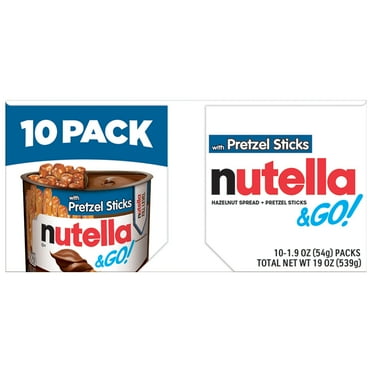 Nutella & GO! Bulk 10 Pack, Hazelnut and Cocoa Spread with Pretzel Sticks, Snack Cups, 1.9 oz Each