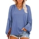 thumbnail image 1 of Blusa Eytino para mujer, talla grande, cuello en V, manga larga, chifón, 1 of 6