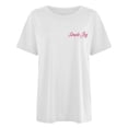 thumbnail image 5 of Trendfront Womens Oversize T Shirts Floral Graphic Drop Shoulder Crewneck Short Sleeve Loose Fit Tops Trendy Fashion Tee Pullover Daily Clothing, 5 of 6