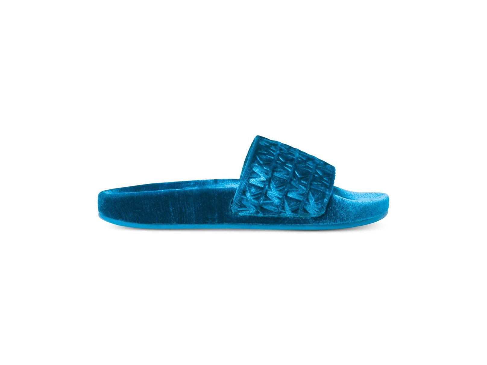 Michael Michael Kors Matan Camden Slide Velvet Bude yatsan luxe teal Girman 6.0