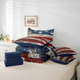 thumbnail image 5 of Erosebridal Grunge Us Flags Bedding Twin Size,American Stars Bed Set,Red Blue White Stripes Bedding Sets Twin Size For Men Women Super Cozy Room Decoration Reversible,7pcs, 5 of 6