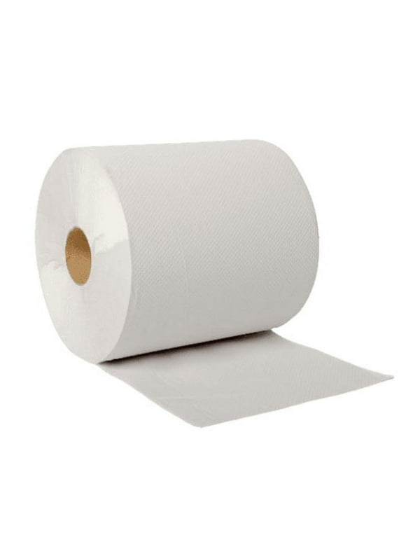 Karat Commercial Paper Towel Rolls, White 750 ft, Absorbent & Sturdy for High Traffic Areas (Pack of 6)