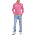 thumbnail image 2 of INSPIRE CHIC Striped Turtleneck T-Shirt for Men's Long Sleeves Pullover Stripes T Shirt 2XL Red White, 2 of 5